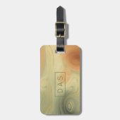 Golden Strata | Peach Orange Green Agate Monogram Gepäckanhänger (Vorderseite vertikal)