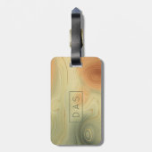 Golden Strata | Peach Orange Green Agate Monogram Gepäckanhänger (Rückseite vertikal)