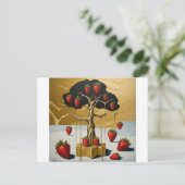 Golden Strawberry Tree Postkarte (Stehend Vorderseite)