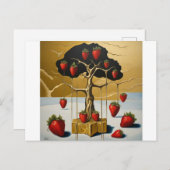 Golden Strawberry Tree Postkarte (Vorne/Hinten)
