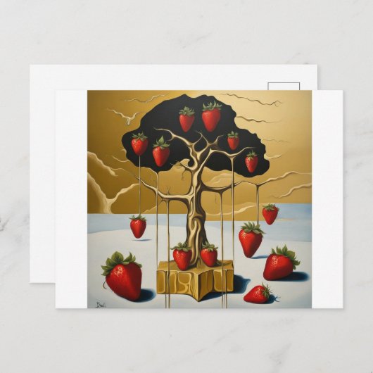 Golden Strawberry Tree Postkarte (Vorne/Hinten)