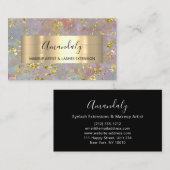 Golden Strokes Beauty Shop Abstrakt Visitenkarte (Vorne/Hinten)