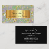 Golden Strokes Beauty Shop Mint grüner Marmor Visitenkarte (Vorne/Hinten)