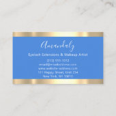 Golden Strokes Gray Glitzer Blue Celestial Visitenkarte (Rückseite)