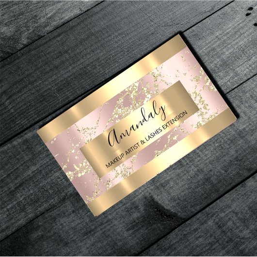 Golden Strokes Marmorsäule Rose Blush Beauty Styli Visitenkarte