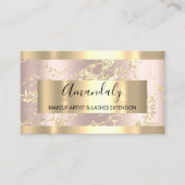 Golden Strokes Marmorsäule Rose Blush Beauty Styli Visitenkarte (Vorderseite)