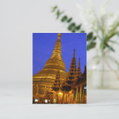 Golden stupa shwedagon Nacht Postkarte (Stehend Vorderseite)