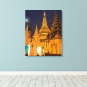 Golden Stupa und Tempel Leinwanddruck (Insitu (Holzboden))