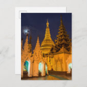 Golden Stupa und Tempel Postkarte (Vorne/Hinten)