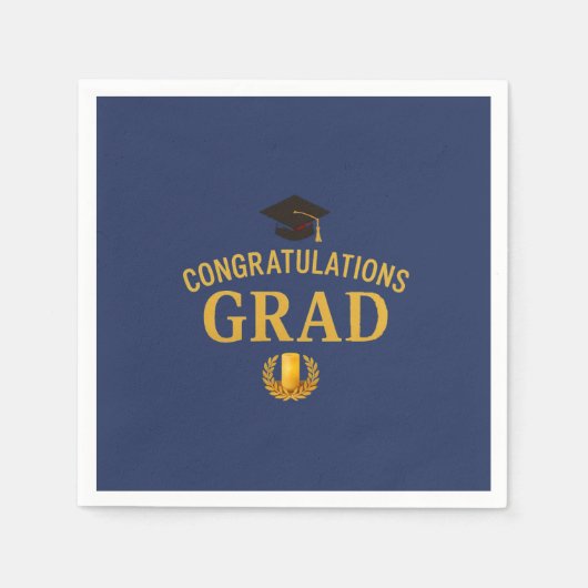 Golden Success Abschluss Theme - Royal & Gold Serviette (Vorderseite)