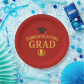 Golden Success Graduation Party Theme - Red & Gold Pappteller (Party)