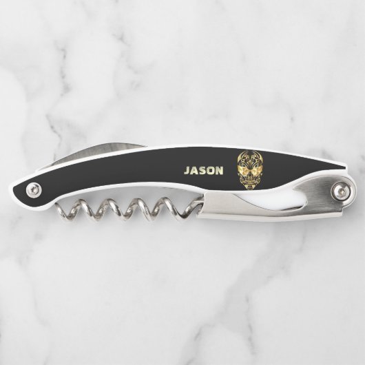 Golden Sugar Skull Kellnermesser (Rückseite)