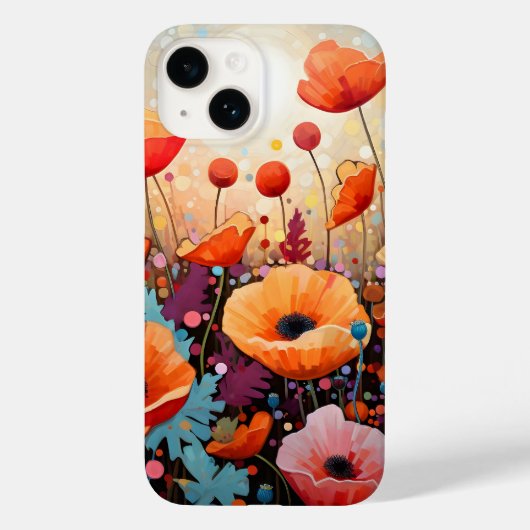 Golden Summer Glow Poppy Paradise Case-Mate iPhone Hülle (Rückseite)