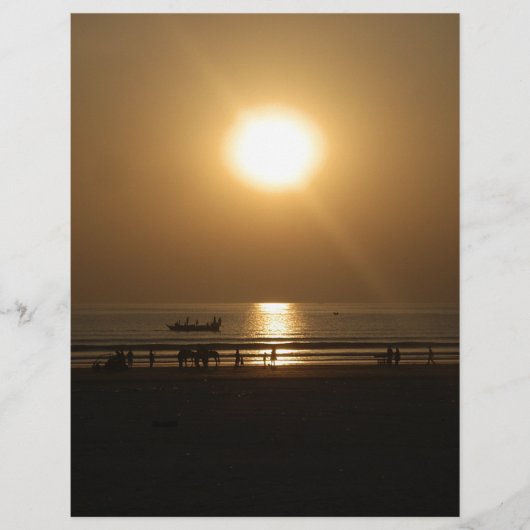 Golden Summer Sunset Reflektion am Strand (Vorderseite)