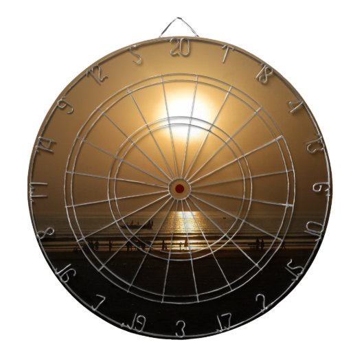 Golden Summer Sunset Reflektion am Strand Dartscheibe (vorne)