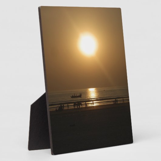 Golden Summer Sunset Reflektion am Strand Fotoplatte (Seite)