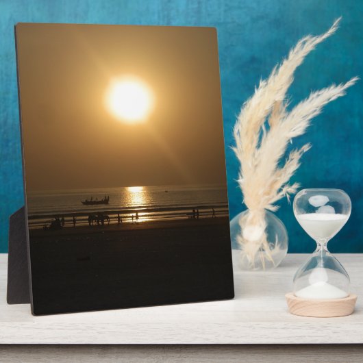 Golden Summer Sunset Reflektion am Strand Fotoplatte (Seite)