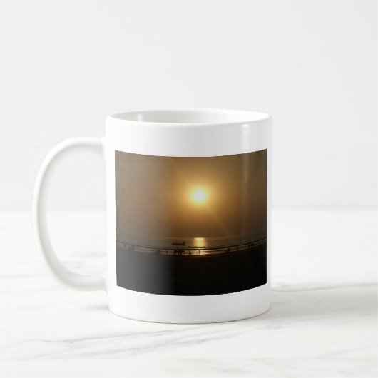 Golden Summer Sunset Reflektion am Strand Kaffeetasse (Links)