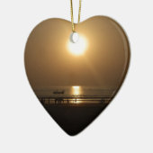 Golden Summer Sunset Reflektion am Strand Keramik Ornament (Links)