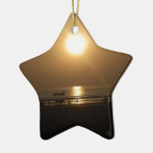 Golden Summer Sunset Reflektion am Strand Keramikornament (Links)