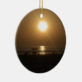 Golden Summer Sunset Reflektion am Strand Keramikornament (Rechts)