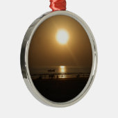 Golden Summer Sunset Reflektion am Strand Silbernes Ornament (Rechts)