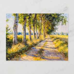 Golden Summer Tree Alley Feiertagspostkarte