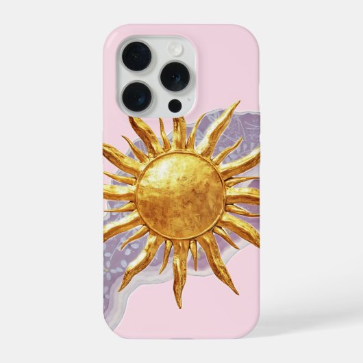 Golden Sun Aesthetic Phone Case – Pink  iPhone Hülle (Rückseite)