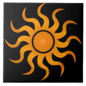 Golden Sun Black Tile - Groß Fliese (Vorderseite)