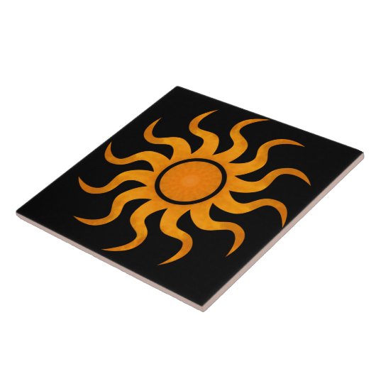 Golden Sun Black Tile - Groß Fliese (Seite)