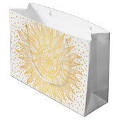 Golden Sun Mandala Confetti Große Geschenktüte (Rückseite Schrägansicht)