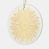 Golden Sun Mandala Confetti Keramik Ornament (Links)