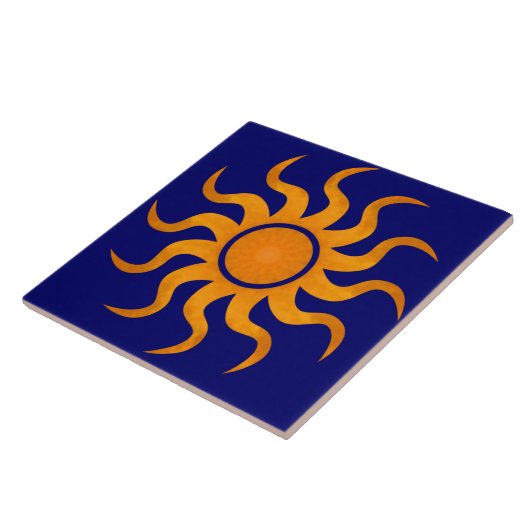 Golden Sun Midnight Blue Tile - Große Fliese (Seite)