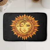Golden Sun Moon Boho Goddess | Celestial Mandala Badematte