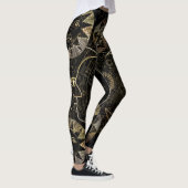 Golden Sun Moon Stars Celestial Astronomie Kunst Leggings (Rechts)