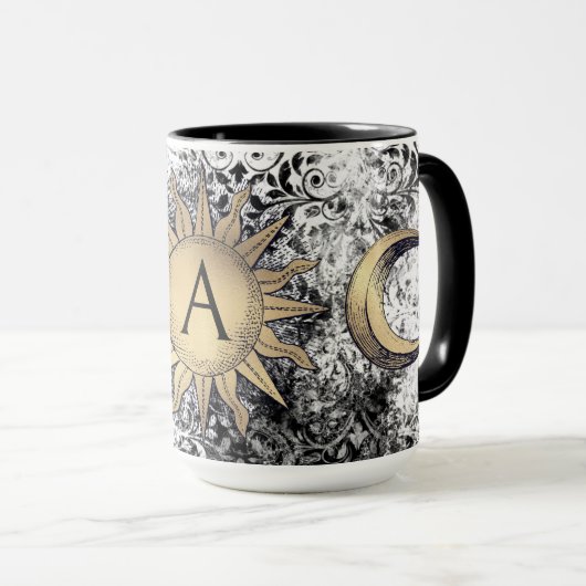 Golden Sun & Moon Tasse (VorderseiteRechts)