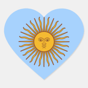 Golden Sun of May Argentinien Flag Herz-Aufkleber