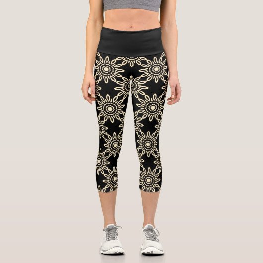 Golden Sun Retro Capri Leggings (Vorderseite)