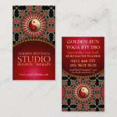 Golden Sun Yoga Reiki Balance Red Gold Black Visitenkarte (Vorne/Hinten)