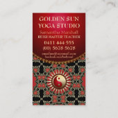 Golden Sun Yoga Reiki Balance Red Gold Black Visitenkarte (Rückseite)