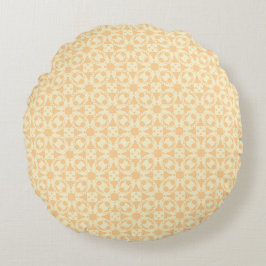 Golden Sunburst Geometric Round Pillow Rundes Kissen