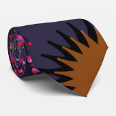 Golden Sunburst getippte geometrische dunkle Magen Krawatte (Gerollt)