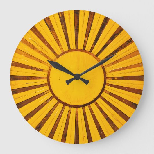 Golden Sunburst Große Wanduhr (Vorderseite)