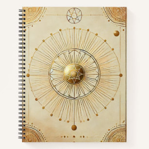 "Golden Sunburst Inspirational Spiral Notebook - H Notizblock