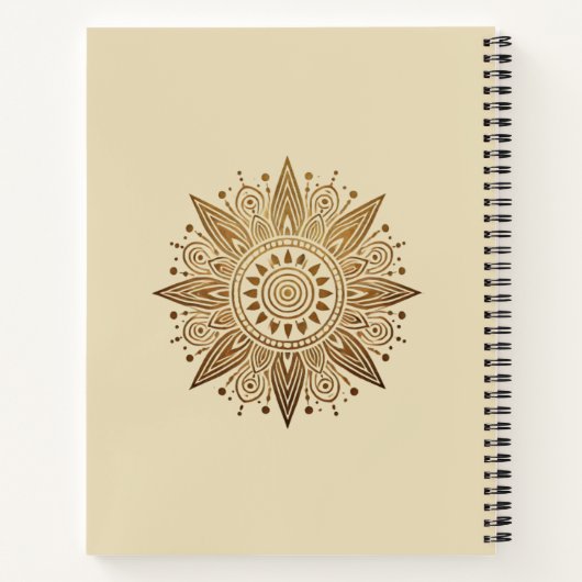 Golden Sunburst Inspirational Spiral Notebook - Ha Notizblock (Rückseite)