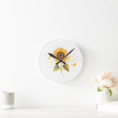 Golden Sunburst Runde Wanduhr (Zuhause)