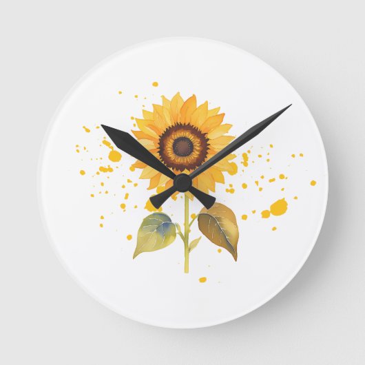 Golden Sunburst Runde Wanduhr (Vorderseite)