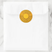 Golden Sunburst Runder Aufkleber (Tasche)