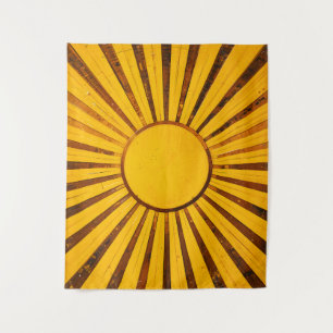 Golden Sunburst Wandteppich