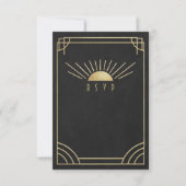 Golden Sunburst wedding RSVP Karte (Vorderseite)